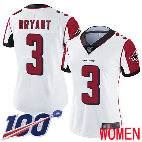Atlanta Falcons Limited White Women Matt Bryant Road Jersey NFL Football #3 100th Season Vapor Untouchable